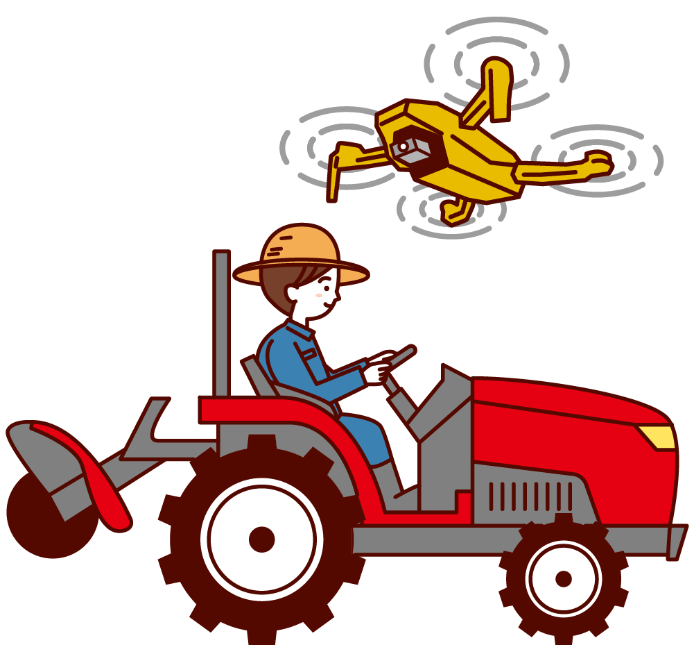 農作業中のイラスト